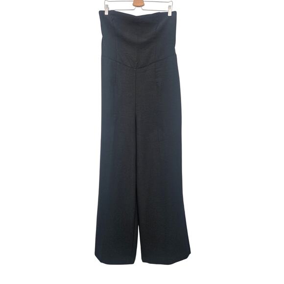 Abercrombie & Fitch Strapless Premium Crepe Jumpsuit Black‎ New with Tag - Picture 7 of 9